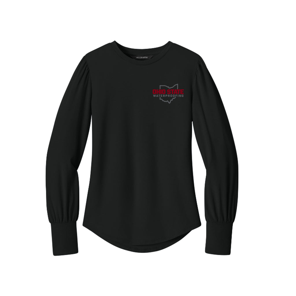Stretch Blouse — Deep Black — front view