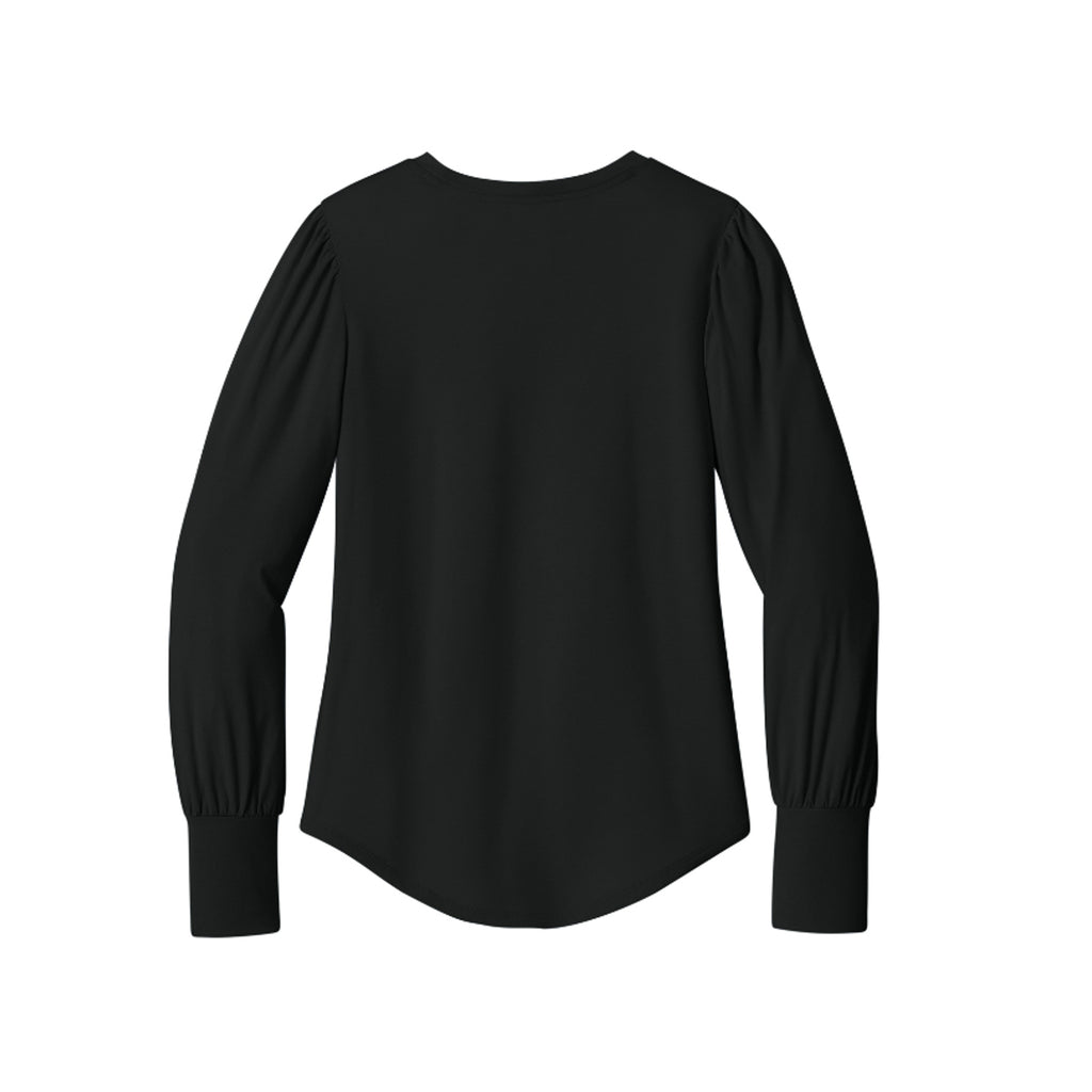 Stretch Blouse — Deep Black — back view