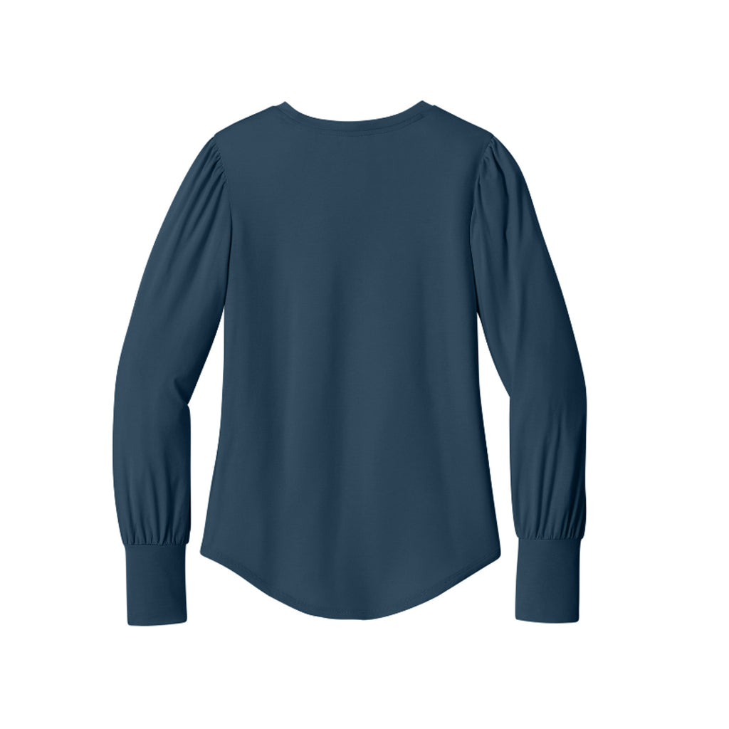 Stretch Blouse — Insignia Blue — back view