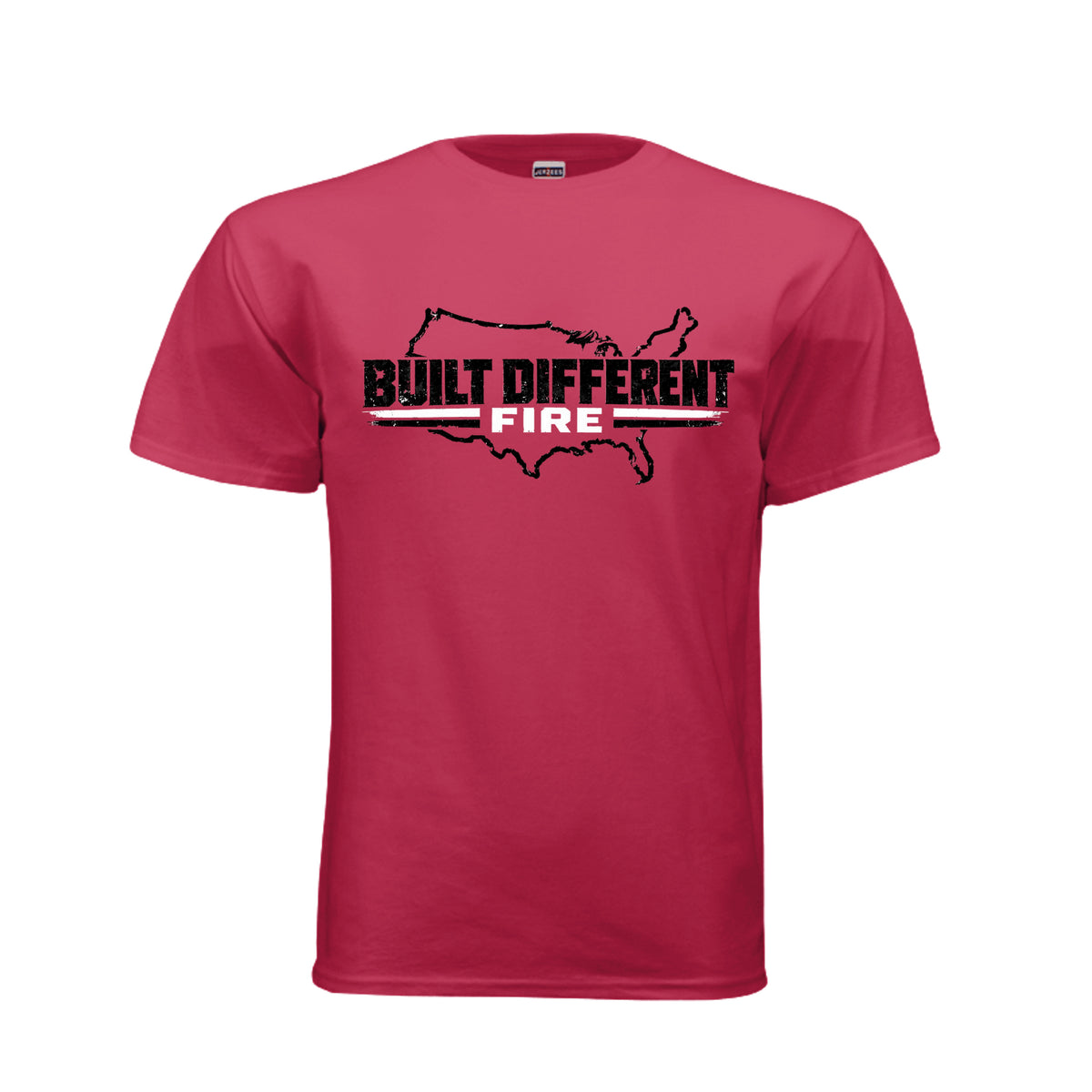 Fire tee – Built Different Fitness first responders t-shirt with fire front graphic