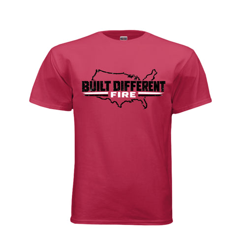 Fire tee – Built Different Fitness first responders t-shirt with fire front graphic