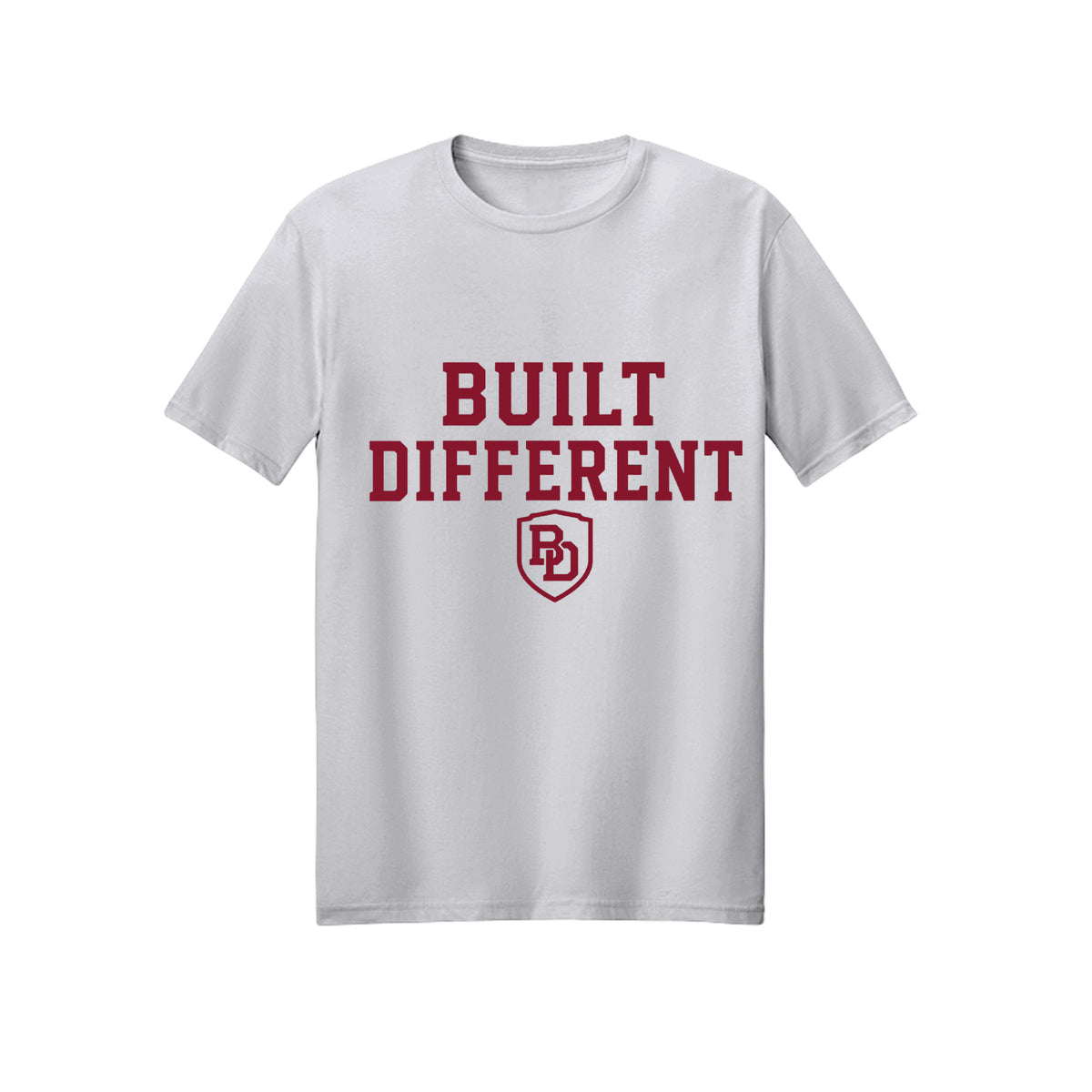 Built Different Core Blend Tee – black t-shirt front view with Built Different chest logo