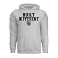 Built Different heavy blend hoodie – front view, Built Different chest logo