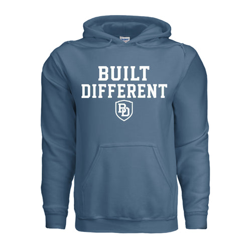 EMS hoodie – indigo blue hoodie with EMS front service graphic | Built Different Fitness