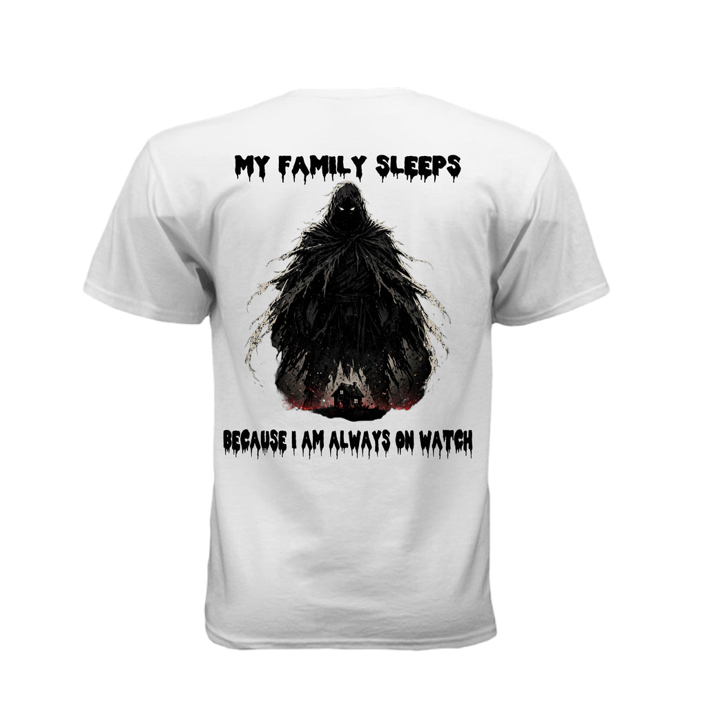 Night Watch Protector Tee — White — back view