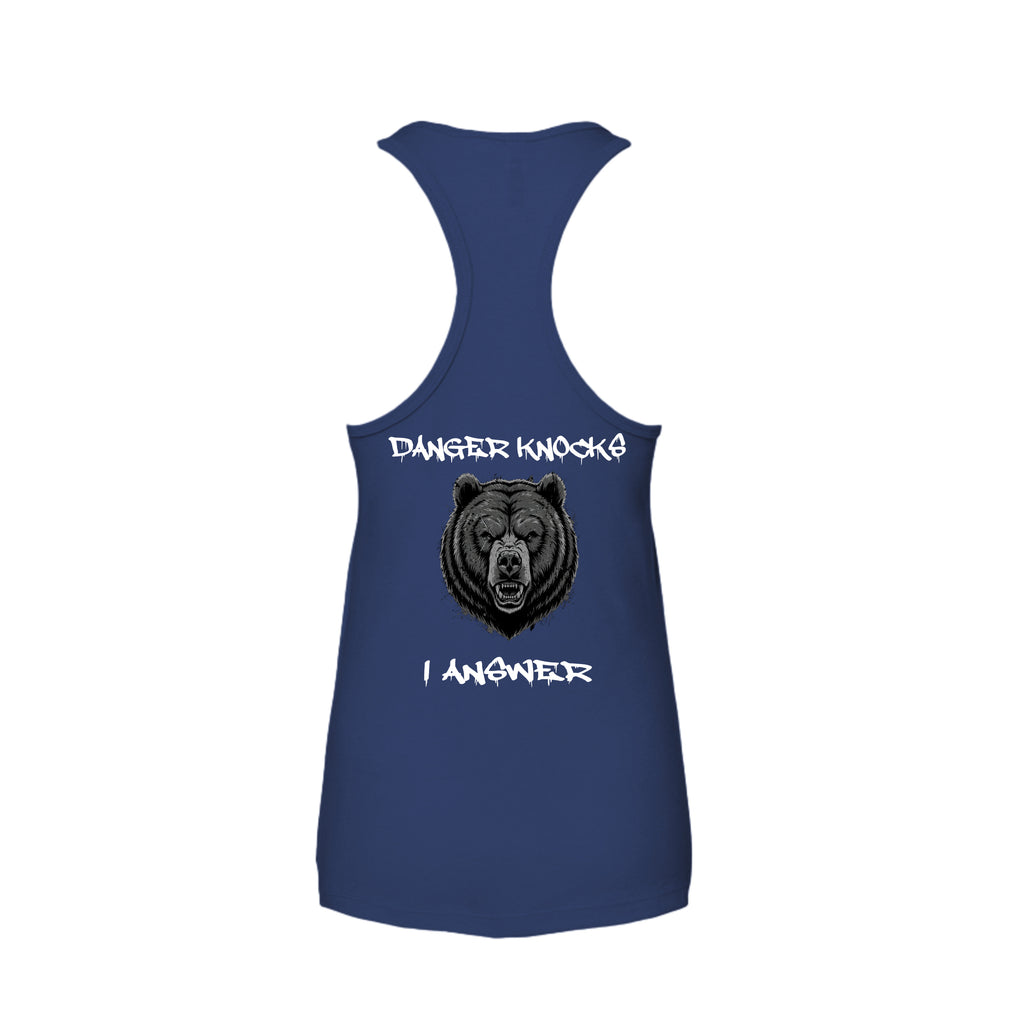 Women's Grizzly Tank — Navy — back view