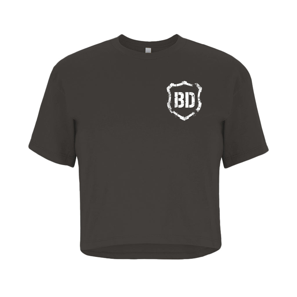 Built Not Bought Crop — Black — front view