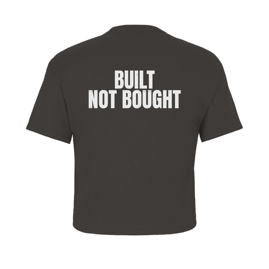 Built Not Bought Crop — Black — back view