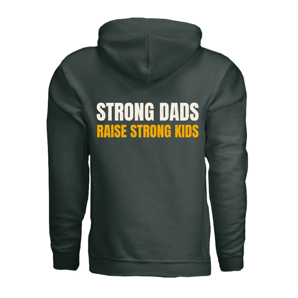 Strong Dads Hoodie — Forest Green — back view