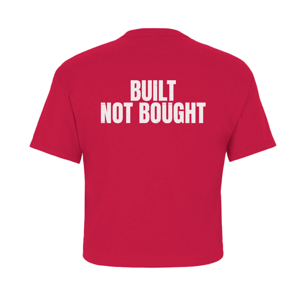 Built Not Bought Crop — Red — back view