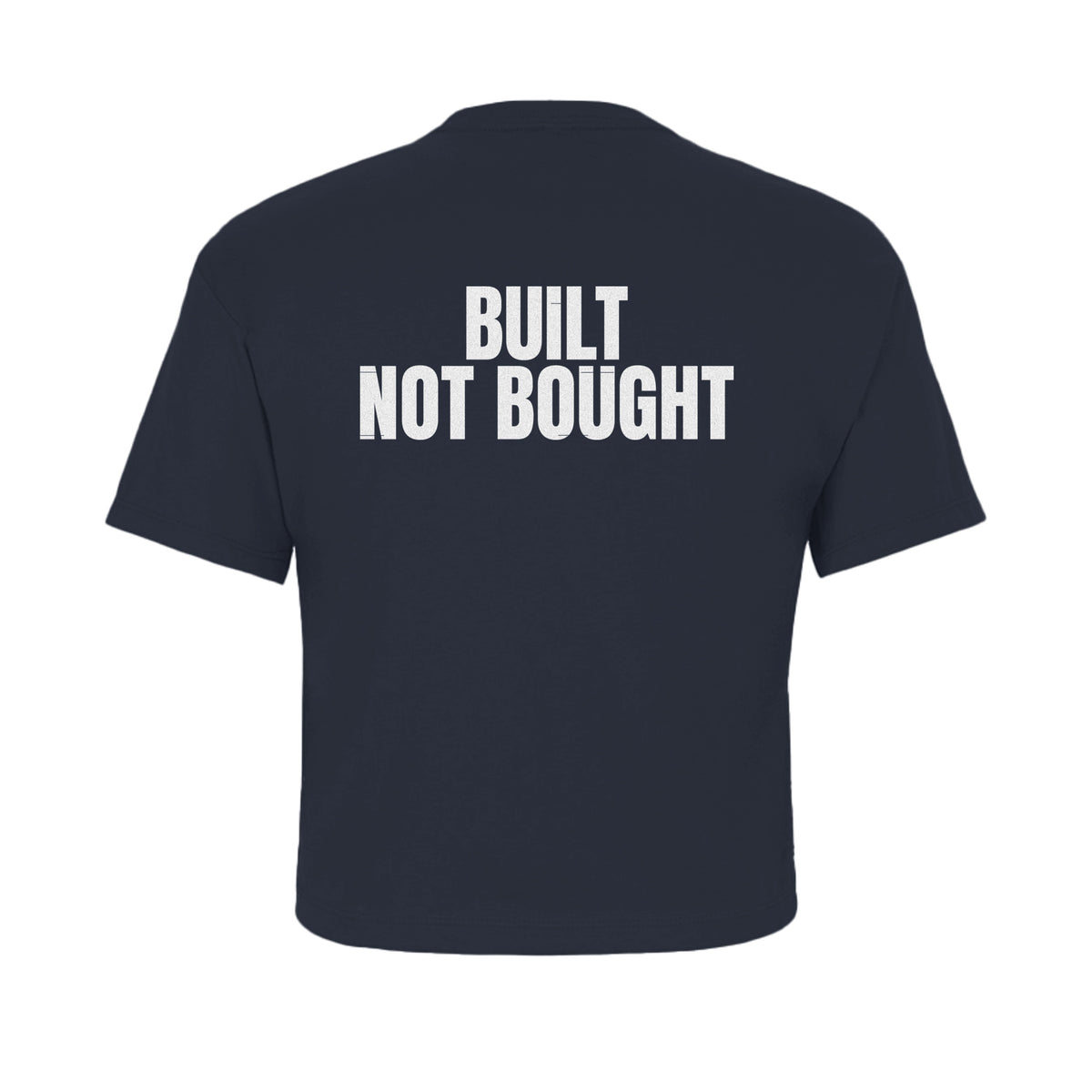 Built Not Bought Crop — Midnight Navy — back view